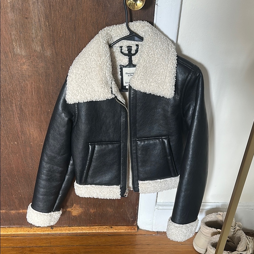 Abercrombie Black Shearling Jacket